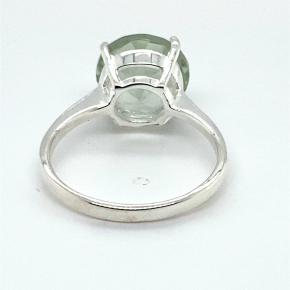 Prasiolite 6.70ct Platinum Finish Solid 925 Sterling Silver Ring - Picture 5 of 6